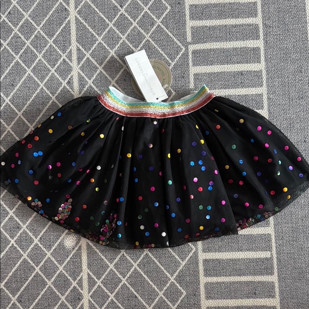 Stella McCartney Black Skirt with Rainbow Accents